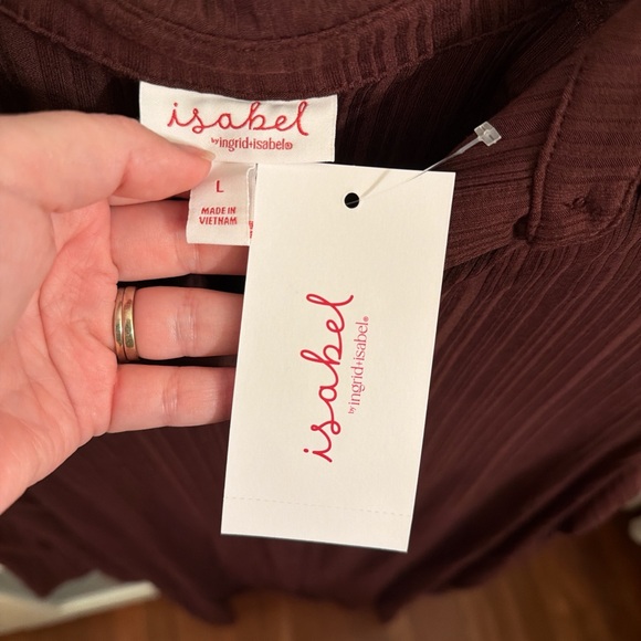 Ingrid & Isabel Long Button-Front Shirt Dress in Deep Burgundy - Picture 3 of 3